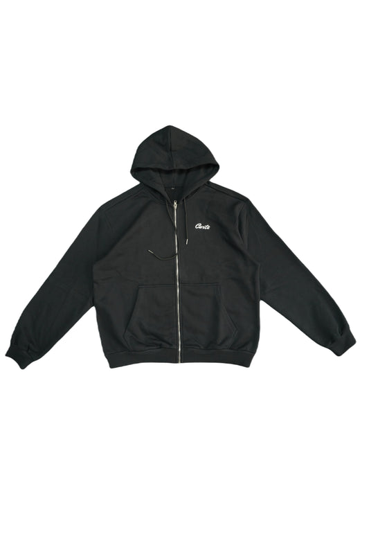 Zip Up Hoodie - Black